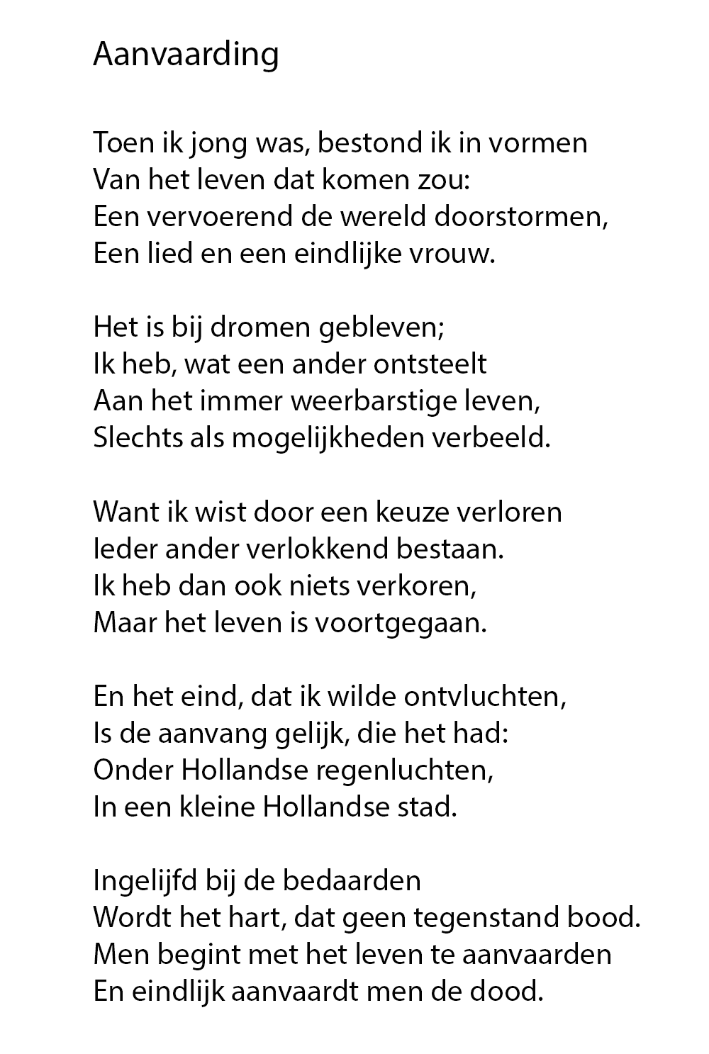 J C Bloem Aanvaarding uit Sintels 1945 Adembenemend