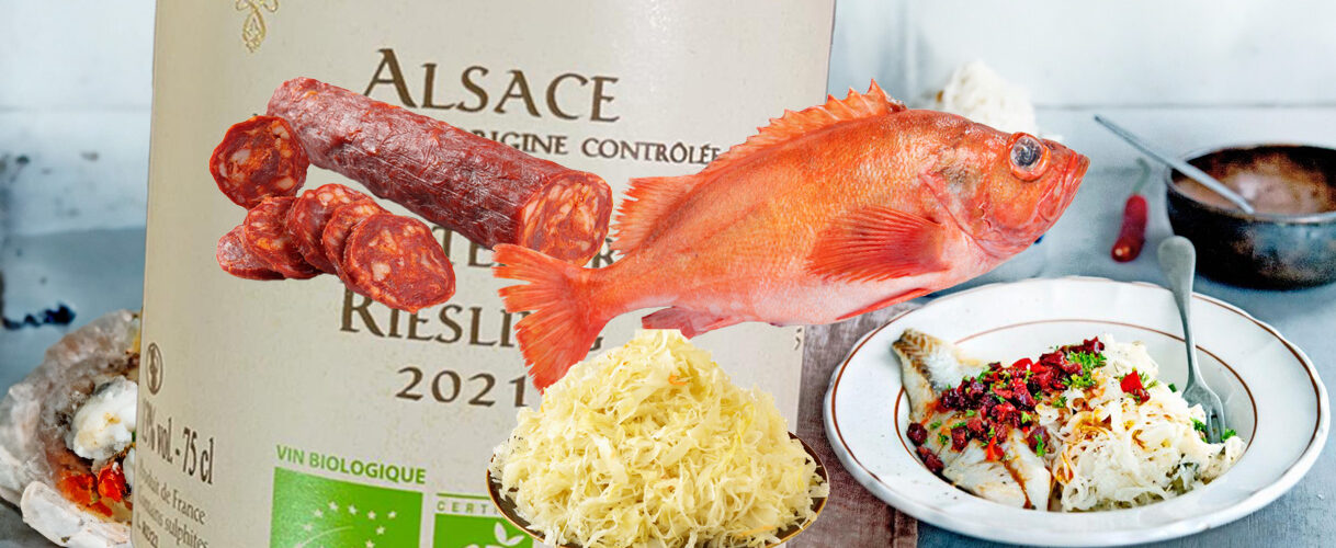 chorizo riesling zuurkool roodbaars