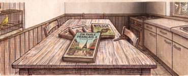 header keukentafel boekkaften nieuw schooljaar
