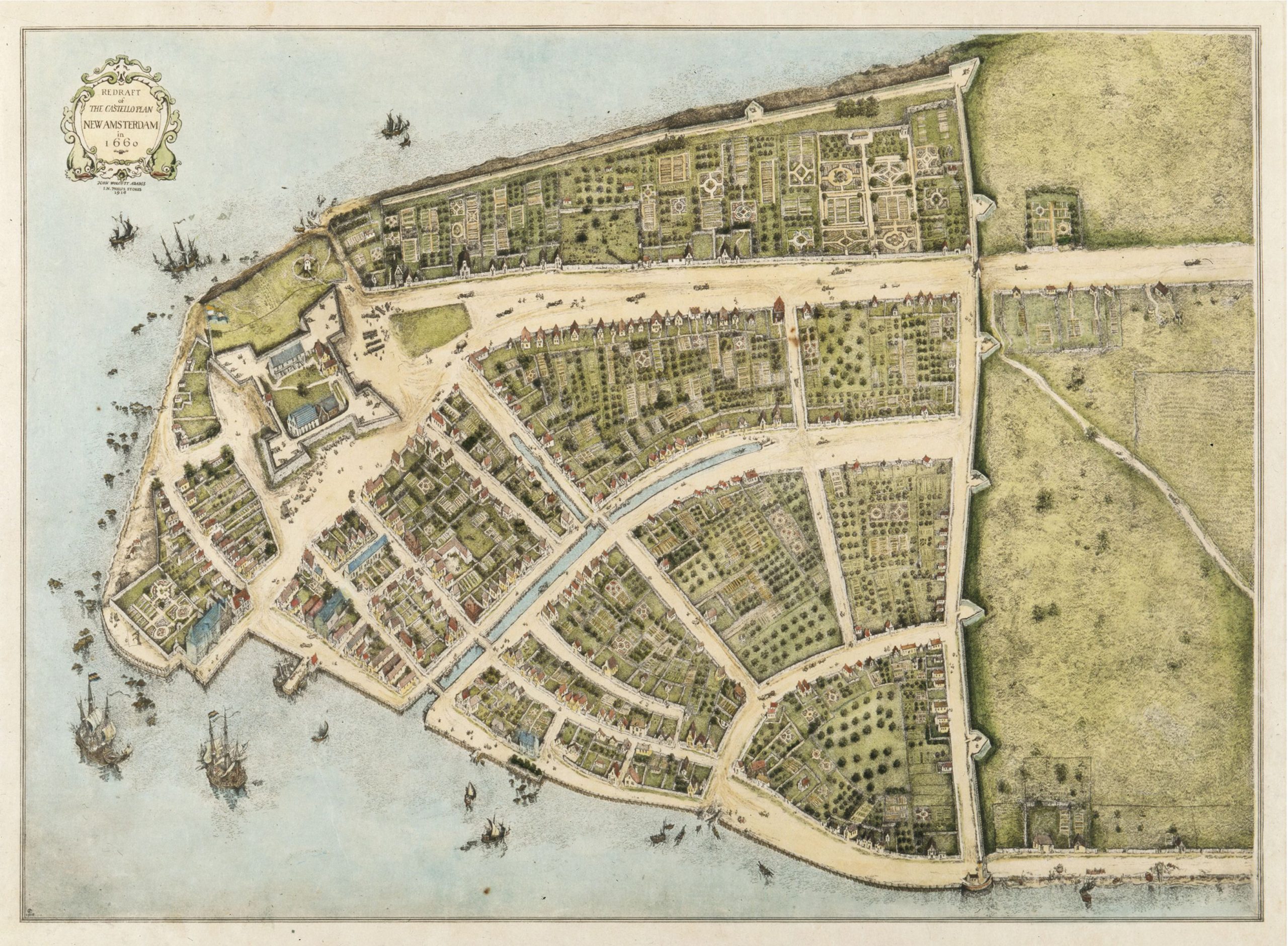 Castello kaart New York 1664