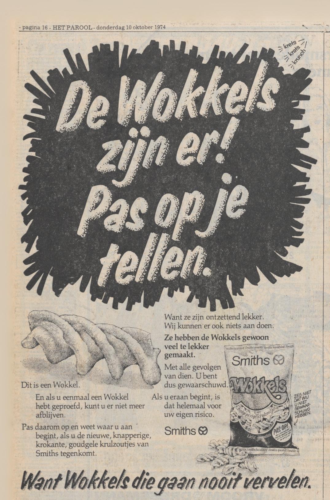 wokkels parool 1974 advertentie